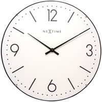 Wandklok 350mm NeXtime bol glas, wit, Basic Dome