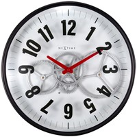 Wandklok 360mm NeXtime 'Gear Clock' metaal/glas