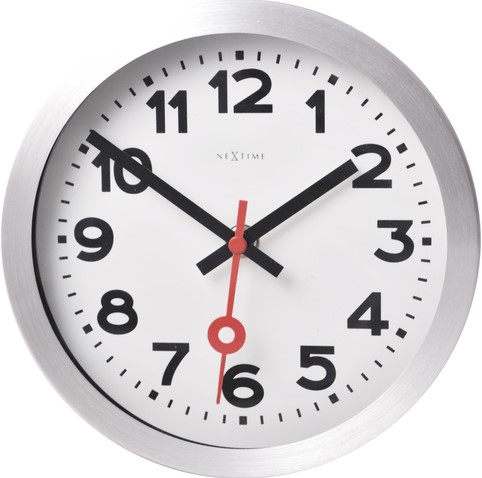 Wandklok 190mm NeXtime 'Station' cijfers