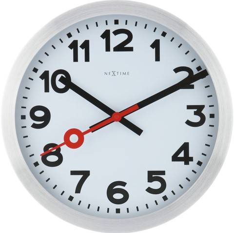 Wandklok 350mm NeXtime 'Station' cijfers