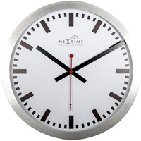 Wandklok 350mm NeXtime 'Station' Radio Controlled (DCF) strepen