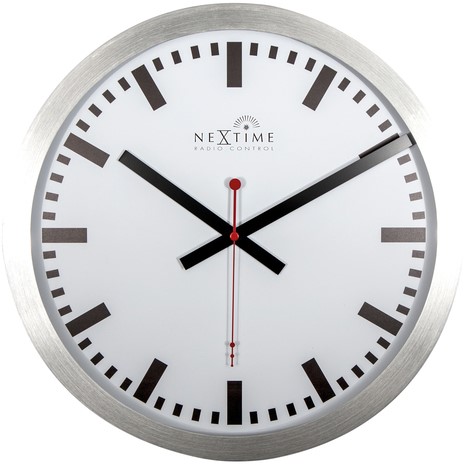 Wandklok 350mm NeXtime 'Station' Radio Controlled (DCF) strepen