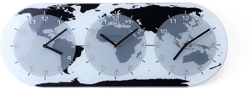 Wandklok NeXtime 50x18.6x3.6cm, 'Mondial'