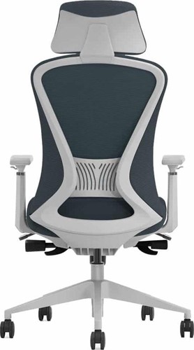 Bureaustoel Schaffenburg 600NEN  - Frame wit, zitting stof grijs & rugleuning netweave grijs-3