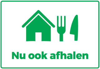 Waarschuwingssticker 'Nu ook afhalen' A4 vinyl non-permanent