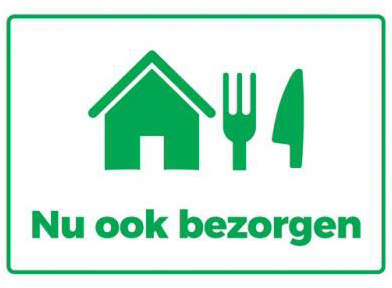 Waarschuwingssticker 'Nu ook bezorgen' A4 vinyl non-permanent