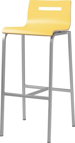 Barstoel Oscar 4-poots, metalen frame, kuip laminaat, in diverse uitvoeringen