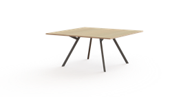 Vergadertafel Huislijn Bridge, vierkant 160cm, vaste hoogte 75 cm, in diverse uitvoeringen
