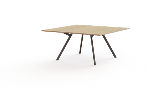Vergadertafel Huislijn Bridge, vierkant 160cm, vaste hoogte 75 cm, in diverse uitvoeringen