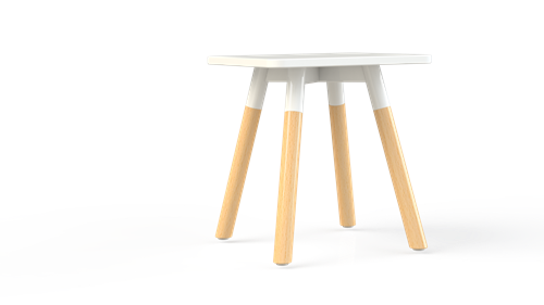 Bijzettafel Huislijn Corner vierkant, metalen frame, vaste hoogte 42 cm, in diverse uitvoeringen en maten