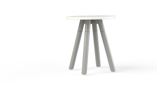 Bijzettafel Huislijn Corner rond, metalen frame, vaste hoogte 42 cm, in diverse uitvoeringen en maten
