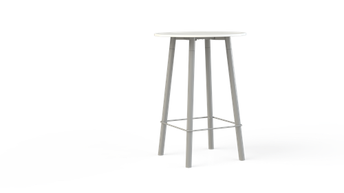 Hoge tafel Huislijn Corner rond 80 cm, metalen frame, vaste hoogte 110 cm, in diverse uitvoeringen