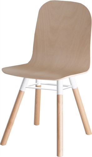 Stoel Carvi 4-poots, houten frame, houten kuip, in diverse uitvoeringen