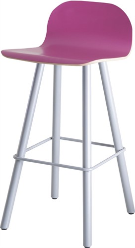 Barstoel Carvi 4-poots, metalen frame, laminaatkleur kuip, in diverse uitvoeringen
