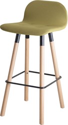 Barstoel Carvi 4-poots, houten frame, kuip gestoffeerd, in diverse uitvoeringen