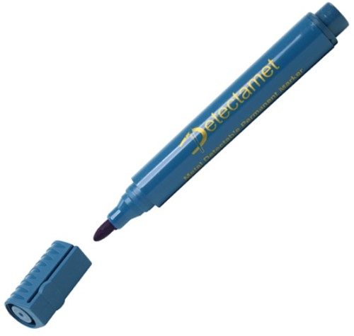Detectamet - detecteerbare permanente marker, ronde punt, blauwe inkt