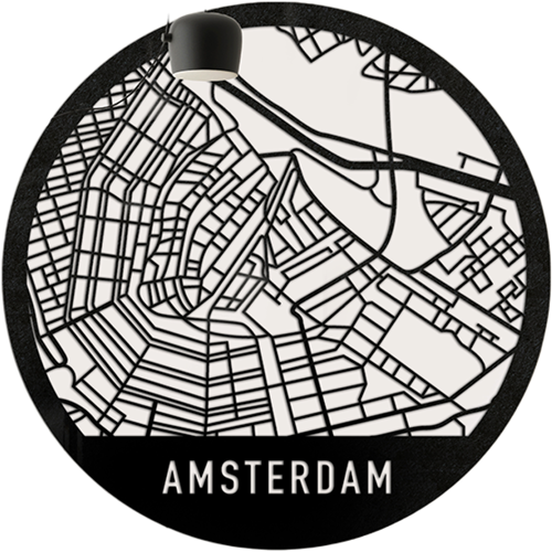 PET-vilt citymap rond - Citymap (1200x1200mm)