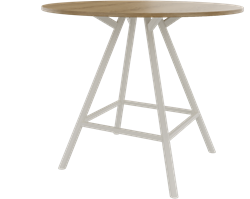 Bridge vergadertafel rond 140 cm doorsnede, ronde poten Ø50 mm, vaste hoogte 110 cm