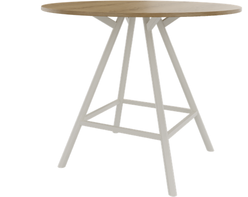 Bridge vergadertafel rond 140 cm doorsnede, ronde poten Ø50 mm, vaste hoogte 110 cm