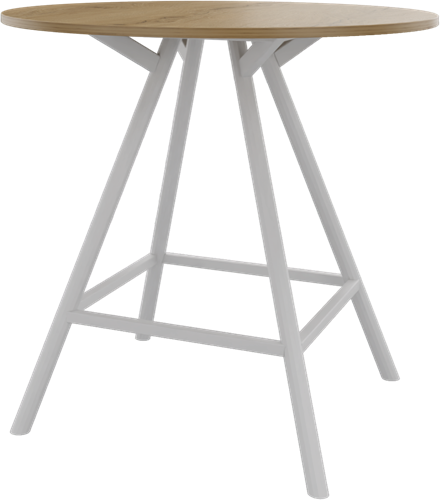 Bridge vergadertafel rond 120 cm doorsnede, ronde poten Ø50 mm, vaste hoogte 110 cm