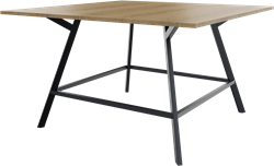 Bridge vergadertafel vierkant 160 x 160 cm, rechthoekige poten 30 x 50 mm, vaste hoogte 90 cm