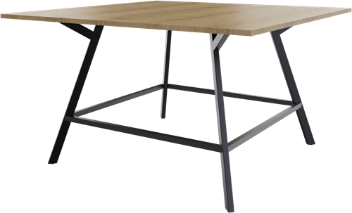 Bridge vergadertafel vierkant 160 x 160 cm, rechthoekige poten 30 x 50 mm, vaste hoogte 90 cm