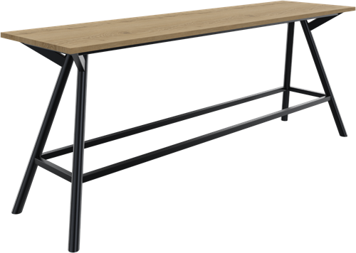 Bridge vergadertafel recht 240 x 60 cm, ronde poten Ø50 mm, vaste hoogte 90 cm