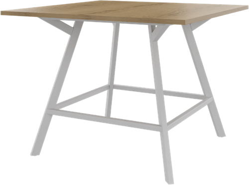 Bridge vergadertafel vierkant 120 x 120 cm, rechthoekige poten 30 x 50 mm, vaste hoogte 90 cm