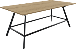 Bridge vergadertafel recht 240 x 120 cm (1x blad) rechthoekige poten 30 x 50 mm, vaste hoogte 90 cm