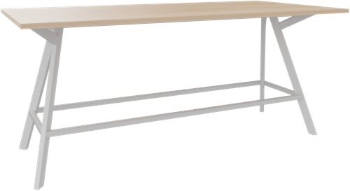 Bridge vergadertafel recht 200 x 100 cm, rechthoekige poten 30 x 50 mm, vaste hoogte 90 cm