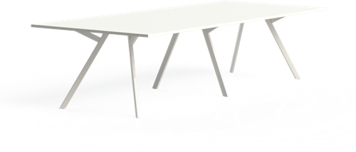 Bridge vergadertafel recht 360 x 120 cm (3x blad 120 x 120 cm) rechthoekige poten vaste hoogte 75 cm