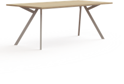 Bridge vergadertafel recht 200 x 90 cm, rechthoekige poten 30 x 50 mm, vaste hoogte 75 cm