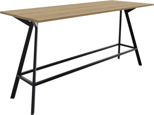 Bridge vergadertafel recht 240 x 90 cm, rechthoekige poten 30 x 50 mm, vaste hoogte 110 cm