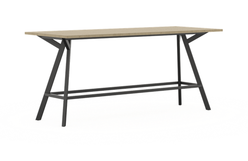 Bridge vergadertafel recht 200 x 90 cm, rechthoekige poten 30 x 50 mm, vaste hoogte 90 cm