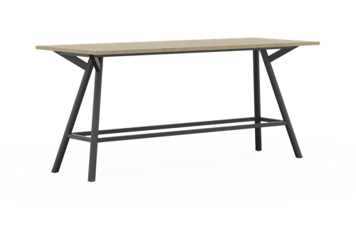 Bridge vergadertafel recht 200 x 80 cm, ronde poten Ø50 mm, vaste hoogte 90 cm