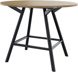 Bridge vergadertafel rond 120 cm doorsnede, ronde poten Ø50 mm, vaste hoogte 90 cm