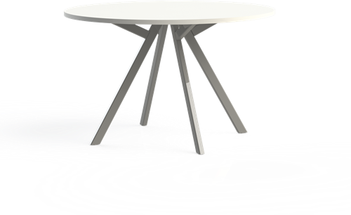 Bridge vergadertafel rond 120 cm doorsnede, rechthoekige poten 30 x 50 mm, vaste hoogte 75 cm
