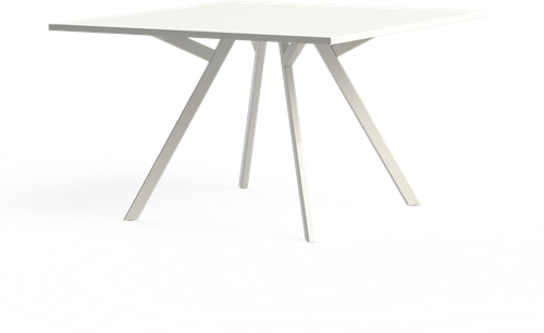 Bridge vergadertafel vierkant 120 x 120 cm, rechthoekige poten 30 x 50 mm, vaste hoogte 75 cm