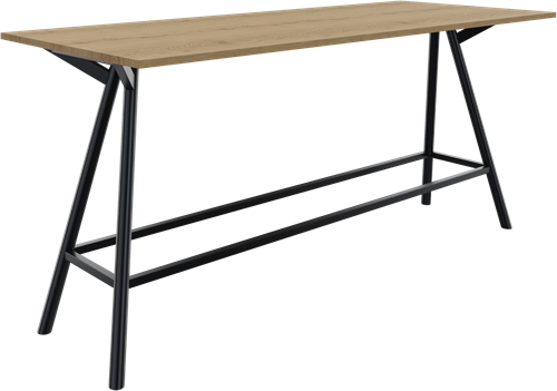 Bridge vergadertafel recht 240 x 100 cm, ronde poten Ø50 mm, vaste hoogte 110 cm