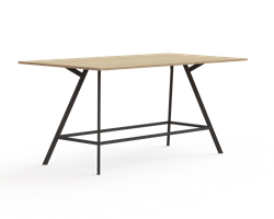 Bridge vergadertafel recht 240 x 100 cm, rechthoekige poten 30 x 50 mm, vaste hoogte 110 cm