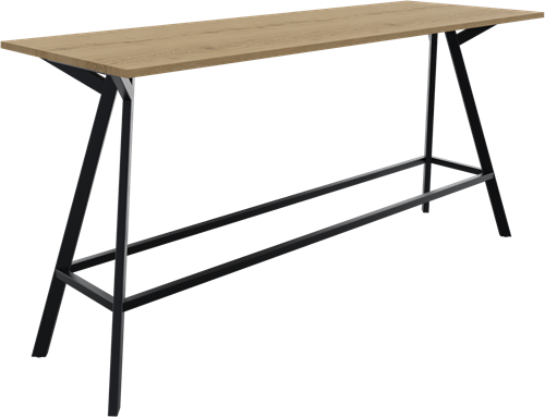 Bridge vergadertafel recht 240 x 80 cm, rechthoekige poten 30 x 50 mm, vaste hoogte 110 cm