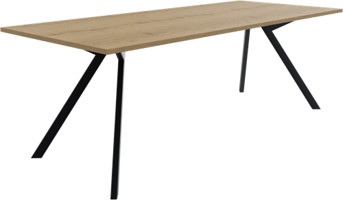 Bridge vergadertafel recht 240 x 90 cm, rechthoekige poten 30 x 50 mm, vaste hoogte 75 cm