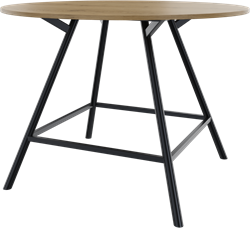 Bridge vergadertafel rond 160 cm doorsnede, ronde poten Ø50 mm, vaste hoogte 110 cm