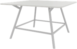Bridge vergadertafel vierkant 160 x 160 cm met afgeronde hoeken, ronde poten Ø50 mm, hoogte 90 cm