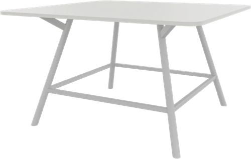 Bridge vergadertafel vierkant 160 x 160 cm met afgeronde hoeken, ronde poten Ø50 mm, hoogte 90 cm