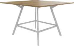 Bridge vergadertafel vierkant 140 x 140 cm, rechthoekige poten 30 x 50 mm, vaste hoogte 90 cm