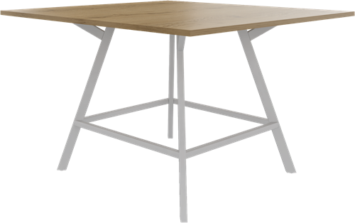 Bridge vergadertafel vierkant 140 x 140 cm, rechthoekige poten 30 x 50 mm, vaste hoogte 90 cm