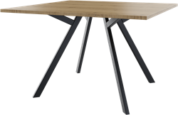Bridge vergadertafel vierkant 140 x 140 cm, rechthoekige poten 30 x 50 mm, vaste hoogte 75 cm