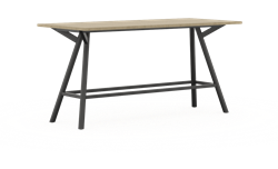 Bridge vergadertafel recht 160 x 60 cm, ronde poten Ø50 mm, vaste hoogte 90 cm