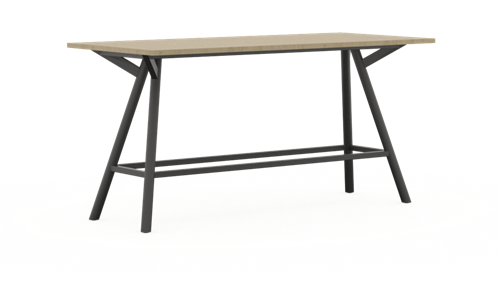 Bridge vergadertafel recht 160 x 60 cm, ronde poten Ø50 mm, vaste hoogte 90 cm